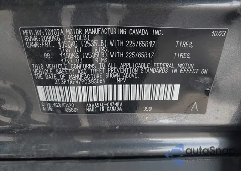 2023 Toyota Rav4 Xle из США, поврежденный, VIN 2T3P1RFV7PC393084